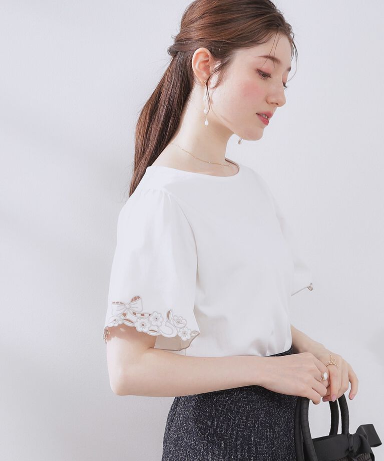 Couture broach「【接触冷感・UVカット】袖エンブロサイロコンパクト」|Tシャツ・カットソー|