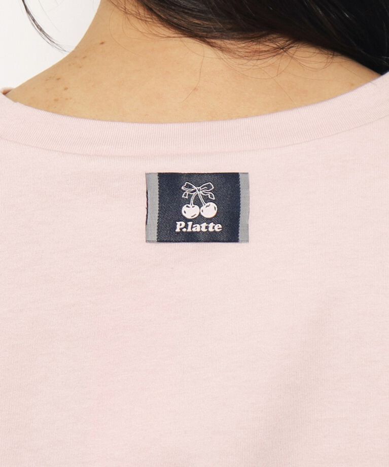 PINK-latte「【130cmあり】チェリーロゴTシャツ」|Tシャツ・カットソー|
