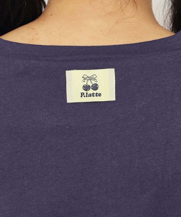 PINK-latte「【130cmあり】チェリーロゴTシャツ」|Tシャツ・カットソー|