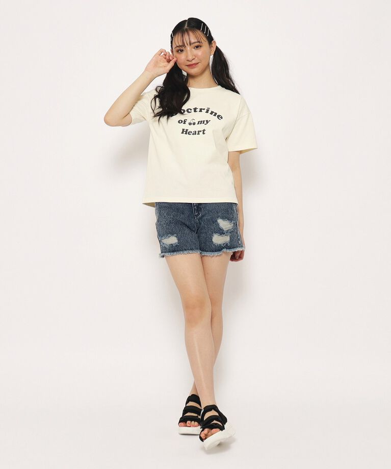 PINK-latte「【130cmあり】チェリーロゴTシャツ」|Tシャツ・カットソー|
