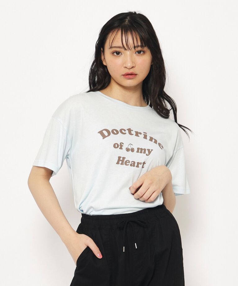 PINK-latte「【130cmあり】チェリーロゴTシャツ」|Tシャツ・カットソー|ﾗｲﾄｸﾞﾘｰﾝ(020)