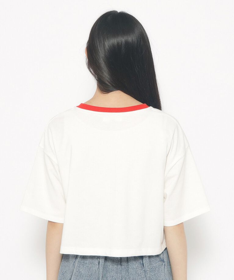 PINK-latte「ひまわりプリント　リンガーTシャツ」|Tシャツ・カットソー|