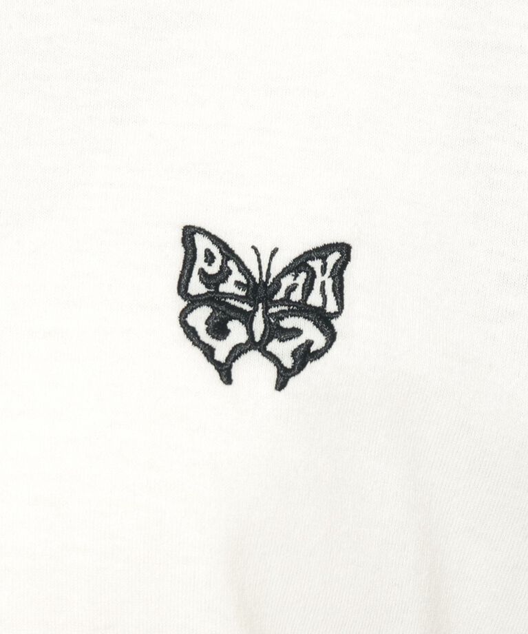 PINK-latte「【スクールコーデ】袖ラインリボンTシャツ」|Tシャツ・カットソー|