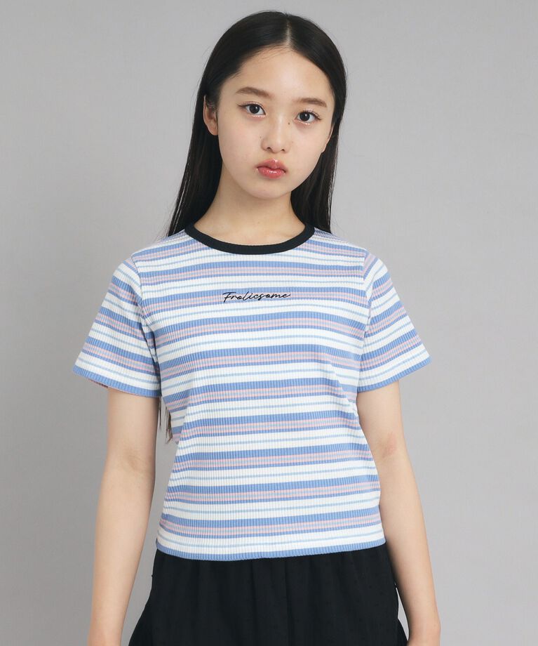 PINK-latte「【ニコプチ10月号掲載】コンパクトリブTシャツ」|Tシャツ・カットソー|