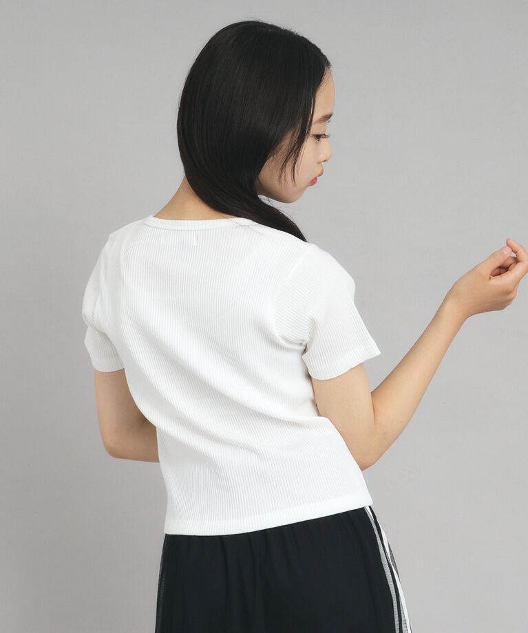 PINK-latte「【ニコプチ10月号掲載】コンパクトリブTシャツ」|Tシャツ・カットソー|