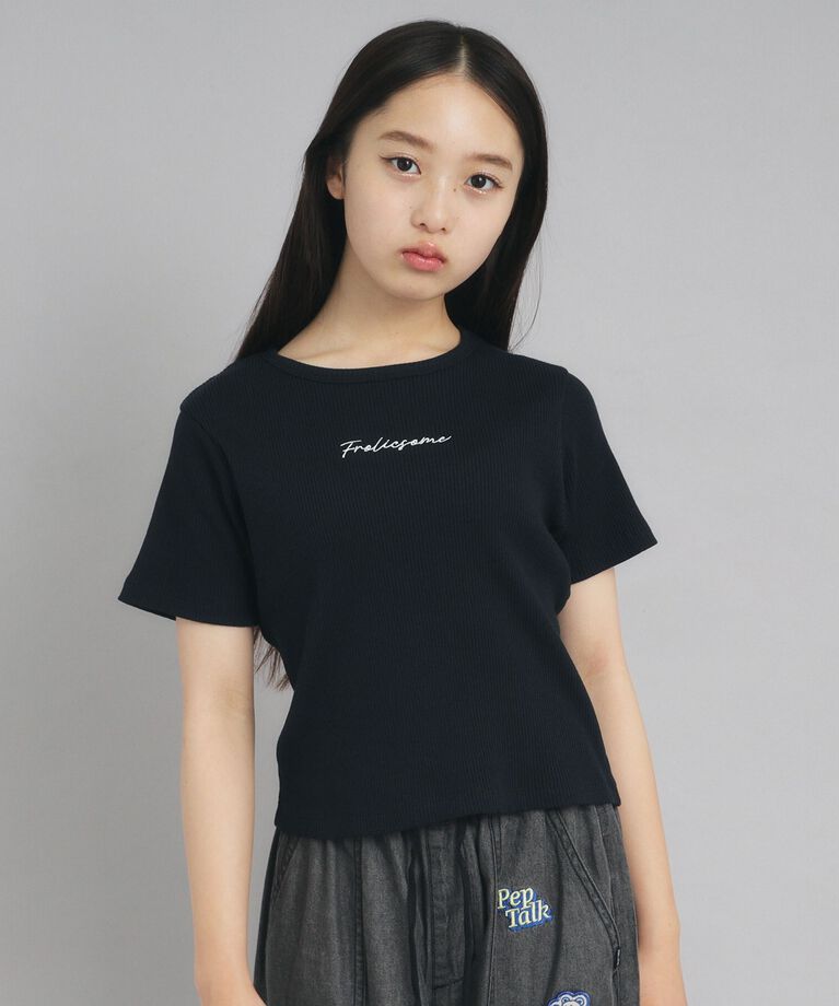 PINK-latte「【ニコプチ10月号掲載】コンパクトリブTシャツ」|Tシャツ・カットソー|