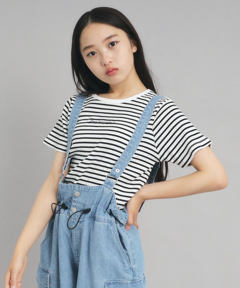 PINK-latte「【ニコプチ10月号掲載】コンパクトリブTシャツ」|Tシャツ・カットソー|