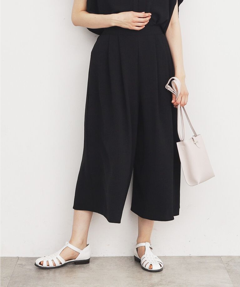 THE SHOP TK「【涼しい！/シワになりにくい/吸水速乾/洗える】フレアスカートパンツ」|その他|ﾌﾞﾗｯｸ(019)