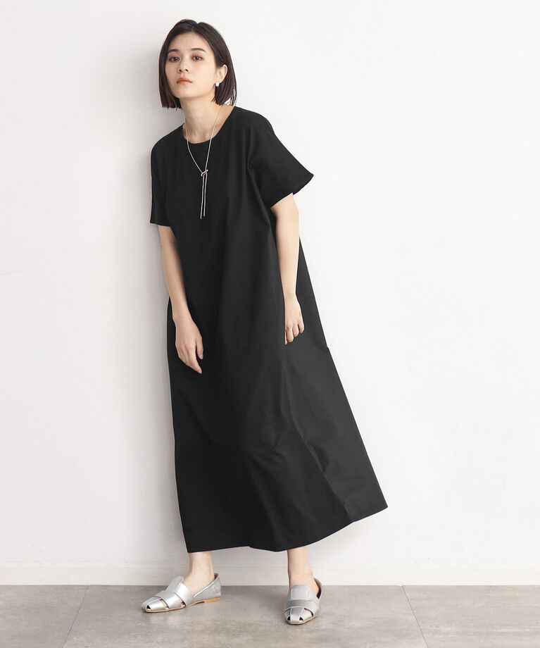 THE SHOP TK「バックギャザー切り替えワンピース【洗える】」|ワンピース|ﾌﾞﾗｯｸ(019)