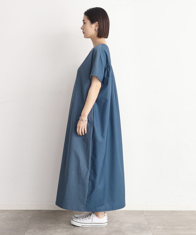 THE SHOP TK「バックギャザー切り替えワンピース【洗える】」|ワンピース|