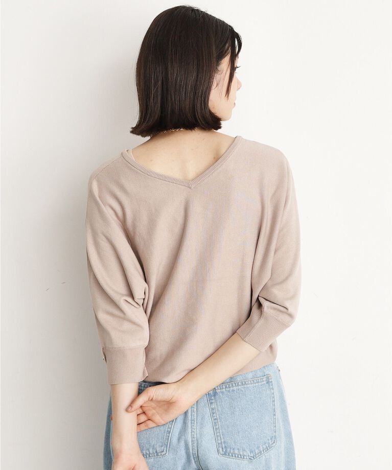THE SHOP TK「【二の腕カバー/毛玉になりにくい/前後2WAY】袖スリットドルマンニット/洗える」|ニット・セーター|