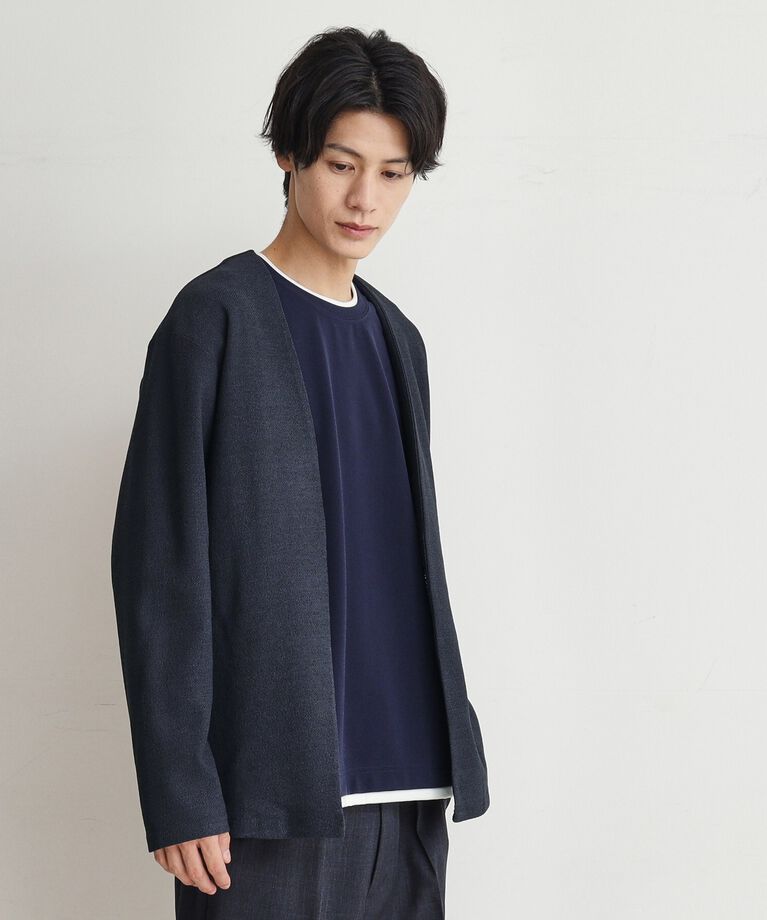 THE SHOP TK「バルキータッチノーカラーカーディガン」|カーディガン|