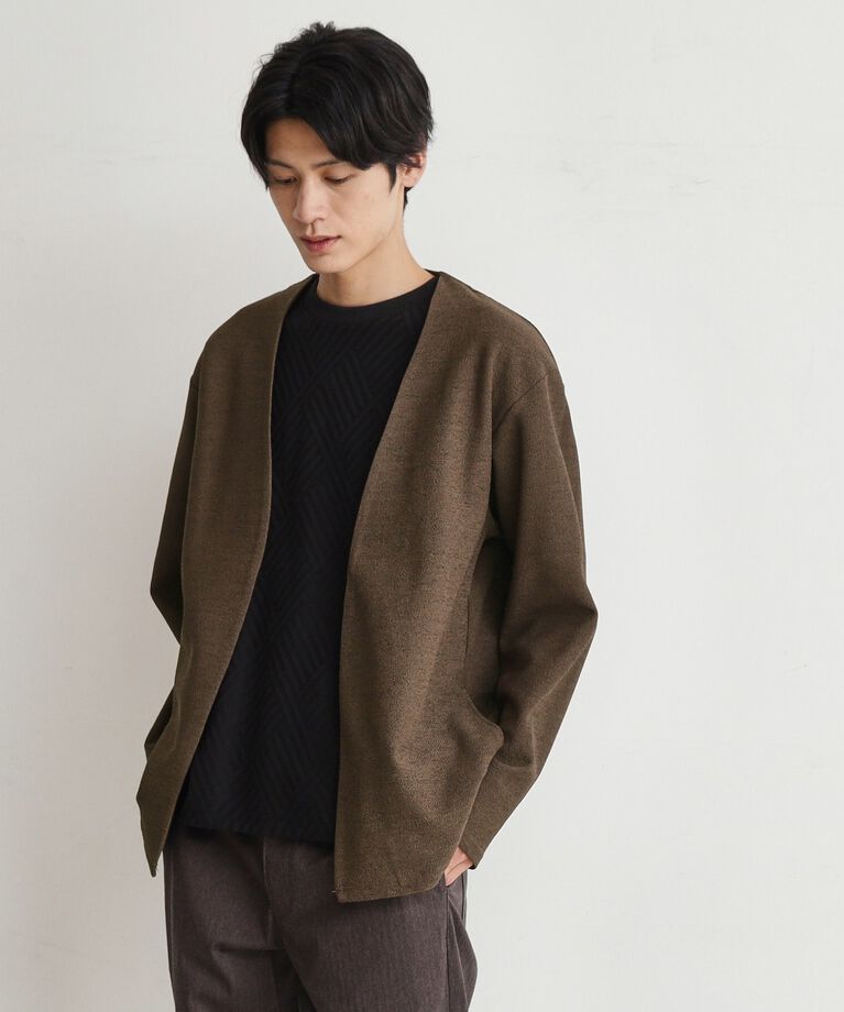 THE SHOP TK「バルキータッチノーカラーカーディガン」|カーディガン|