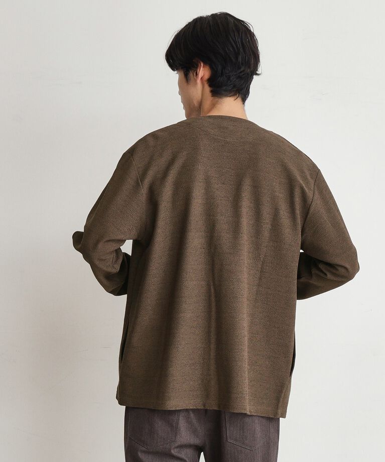 THE SHOP TK「バルキータッチノーカラーカーディガン」|カーディガン|