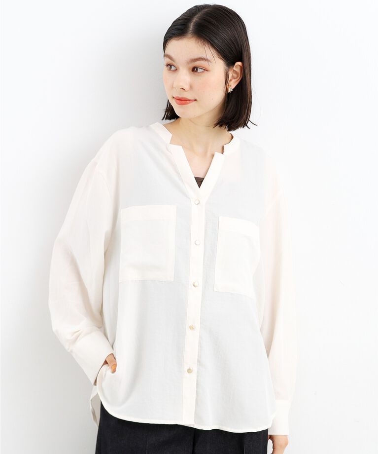 THE SHOP TK「【ヒルナンデス！で紹介】Wポケットシャツ　/ロングセラー/魅せる体形カバー服/洗濯機OK」|シャツ・ブラウス|ｱｲﾎﾞﾘｰ(004)