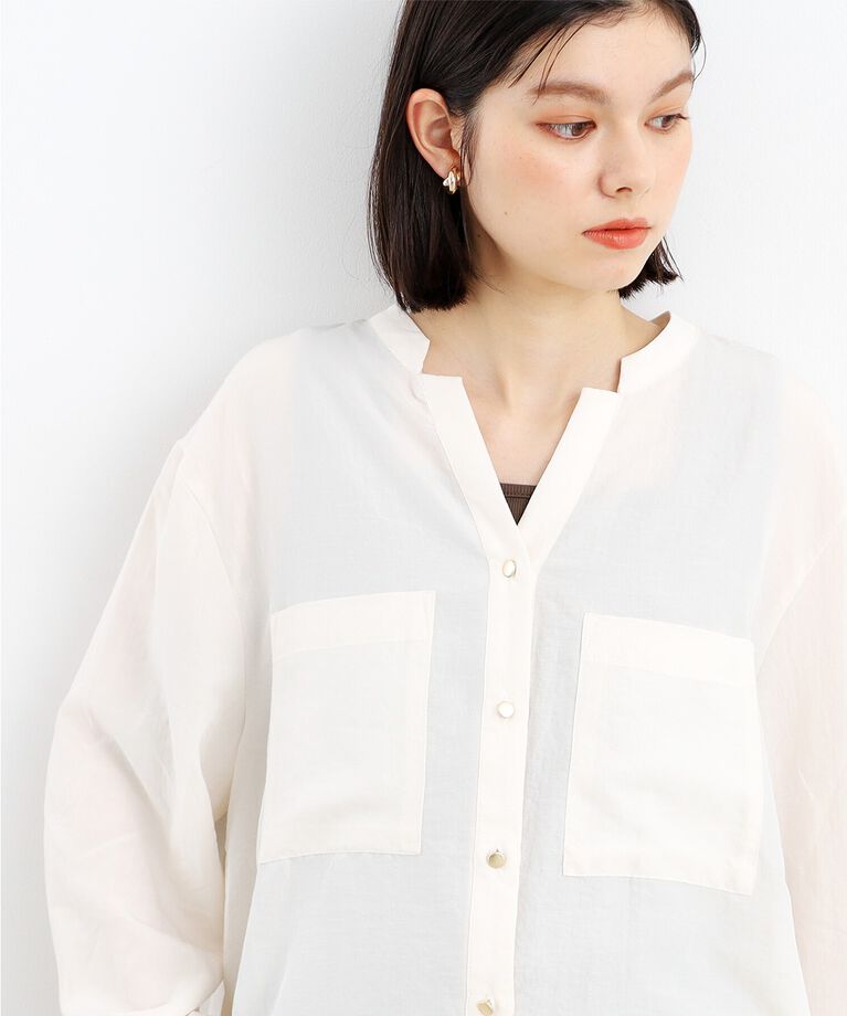 THE SHOP TK「【ヒルナンデス！で紹介】Wポケットシャツ　/ロングセラー/魅せる体形カバー服/洗濯機OK」|シャツ・ブラウス|