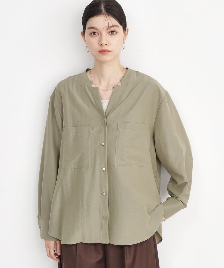 THE SHOP TK「【ヒルナンデス！で紹介】Wポケットシャツ　/ロングセラー/魅せる体形カバー服/洗濯機OK」|シャツ・ブラウス|ｶｰｷ(027)