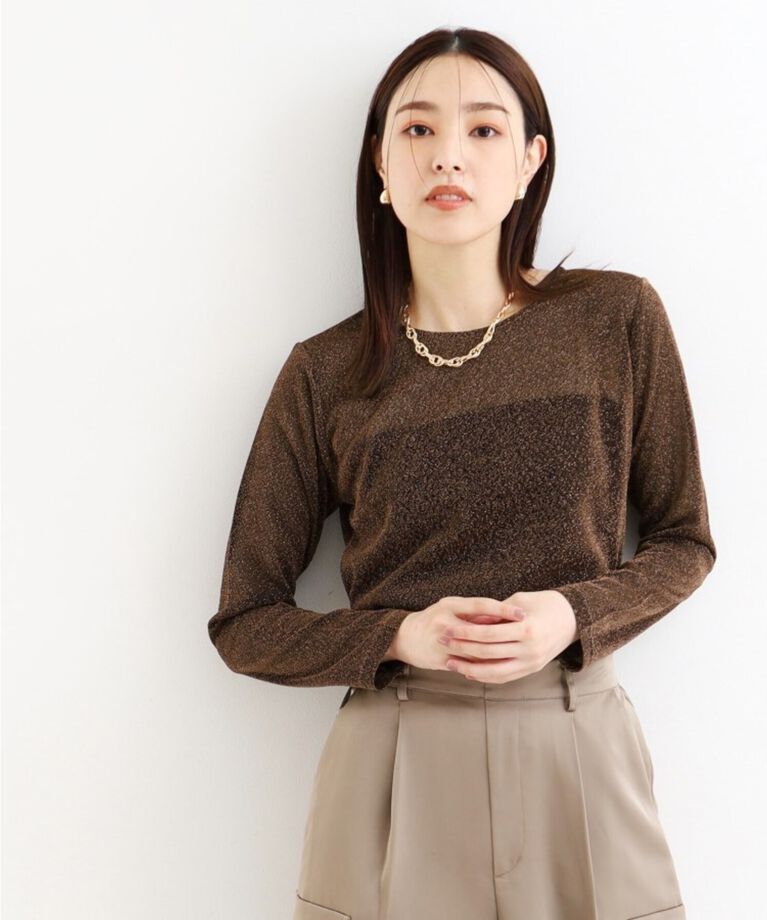 THE SHOP TK「ラメシアーパワーネットプルオーバー」|Tシャツ・カットソー|