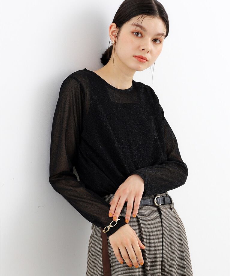 THE SHOP TK「ラメシアーパワーネットプルオーバー」|Tシャツ・カットソー|