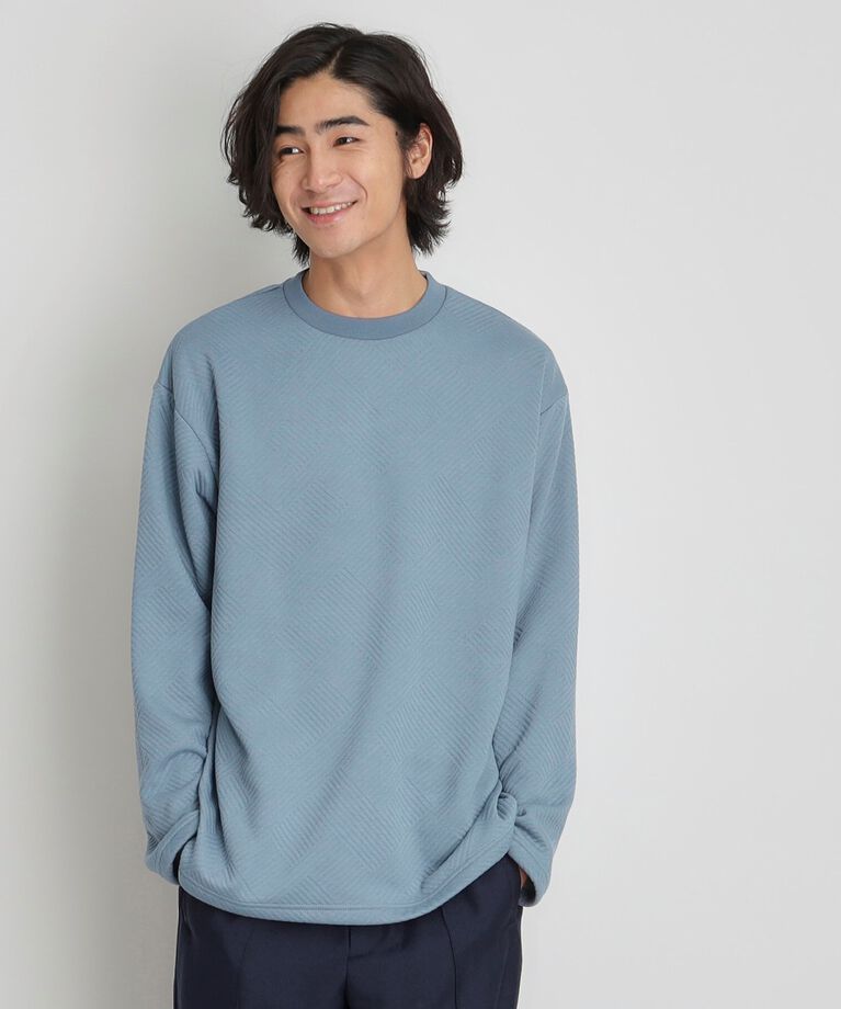 THE SHOP TK「ふくれキルティングフリースプルオーバー」|Tシャツ・カットソー|ﾌﾞﾙｰ(092)