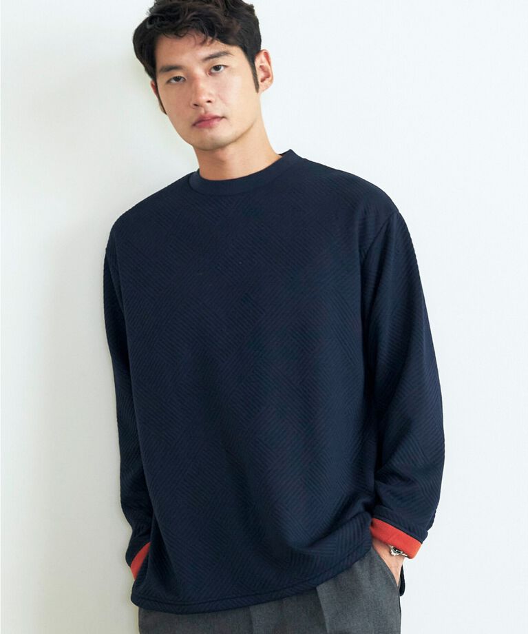 THE SHOP TK「ふくれキルティングフリースプルオーバー」|Tシャツ・カットソー|ﾈｲﾋﾞｰ(094)
