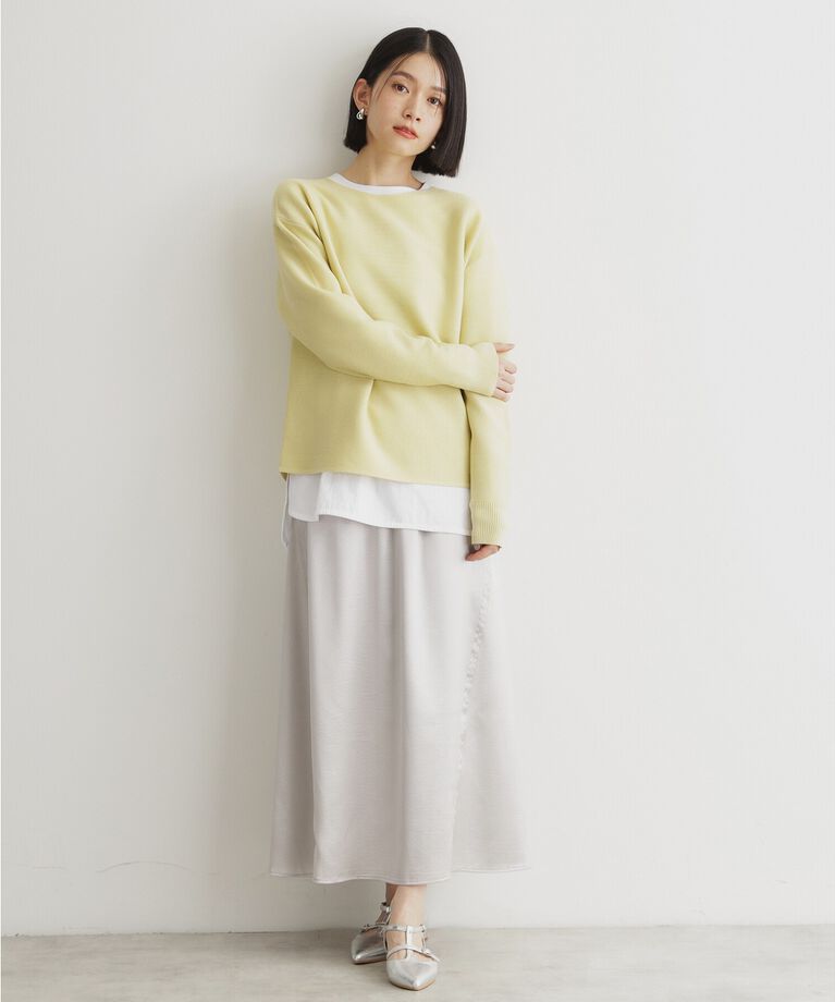 THE SHOP TK「【毛玉になりにくい/蓄熱性】春色_美人ガーターニット/洗える/体形カバー」|ニット・セーター|