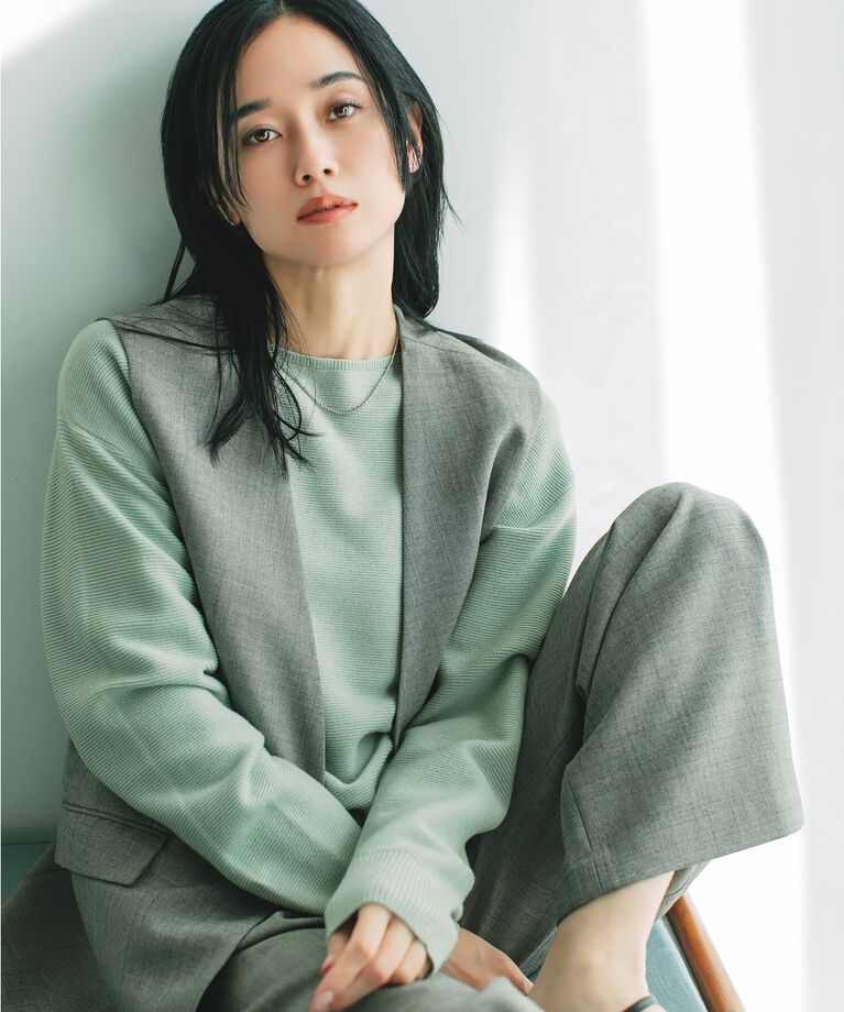 THE SHOP TK「【毛玉になりにくい/蓄熱性】春色_美人ガーターニット/洗える/体形カバー」|ニット・セーター|ミントグリーン(02