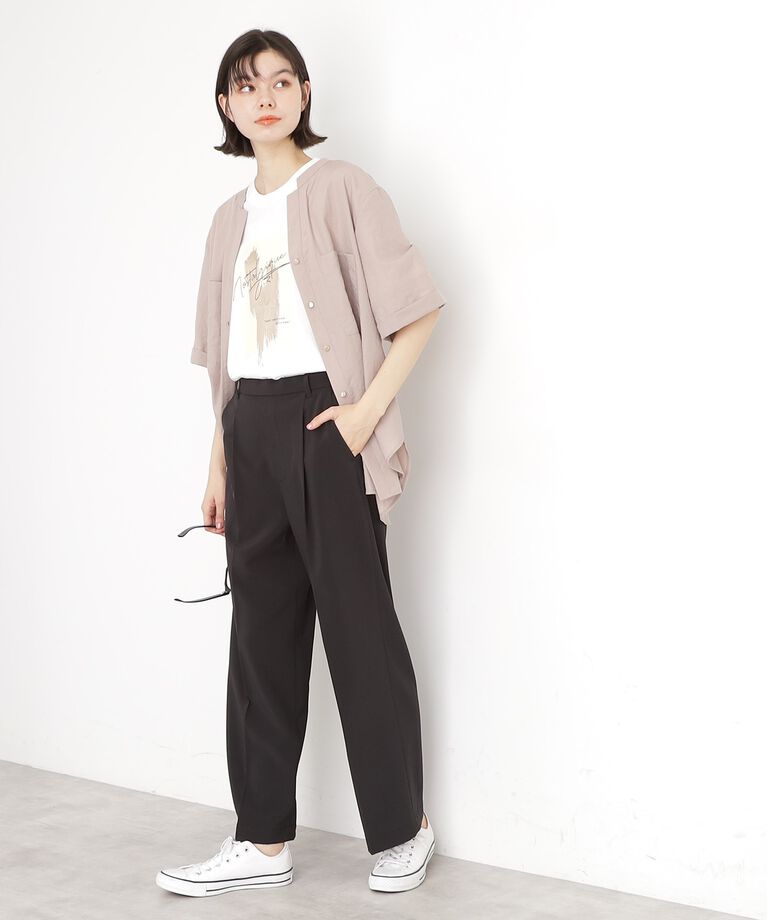 THE SHOP TK「【近藤千尋さん着用】ダブルポケット5分袖シャツ/体型カバー/洗濯機OK」|シャツ・ブラウス|