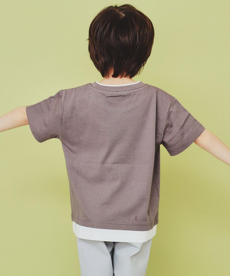 THE SHOP TK「【110-160】レイヤー風ポケットTシャツ/洗濯機OK」|Tシャツ・カットソー|