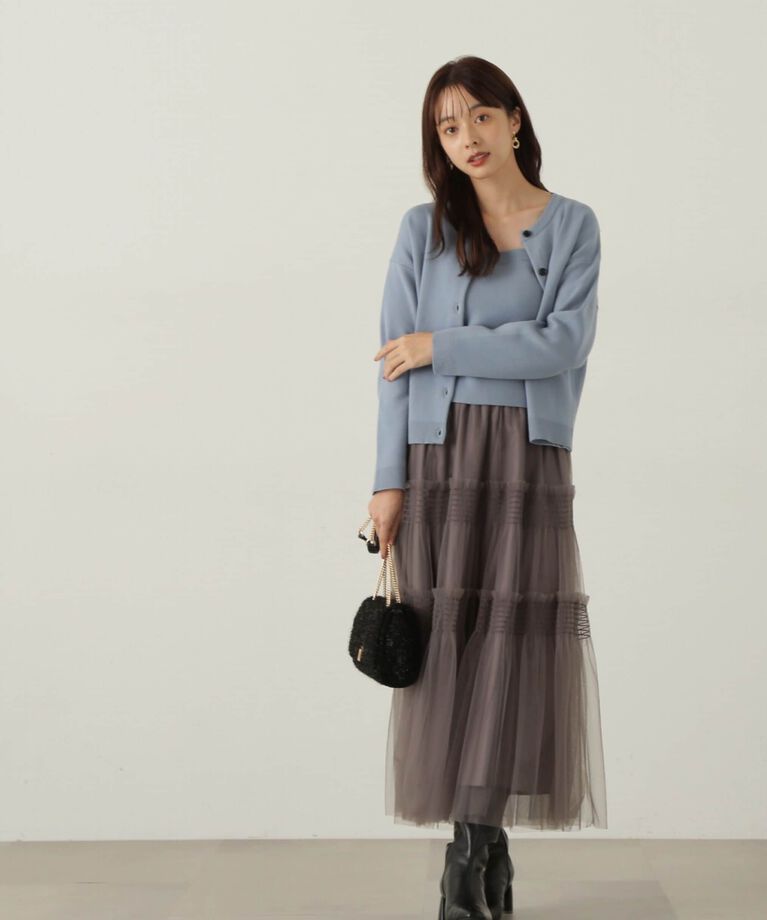 PROPORTION BODY DRESSING「チュールシャーリングティアードスカート」|スカート|