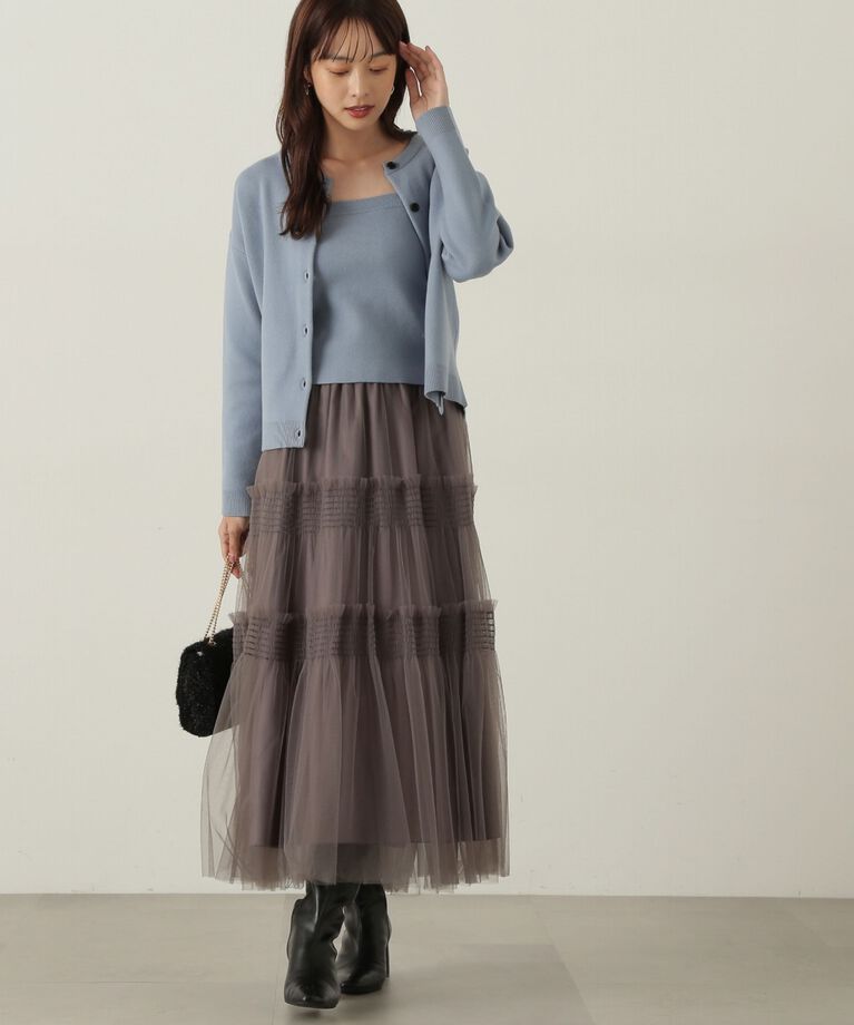 PROPORTION BODY DRESSING「チュールシャーリングティアードスカート」|スカート|