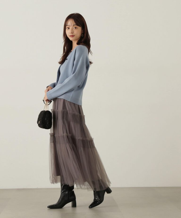 PROPORTION BODY DRESSING「チュールシャーリングティアードスカート」|スカート|
