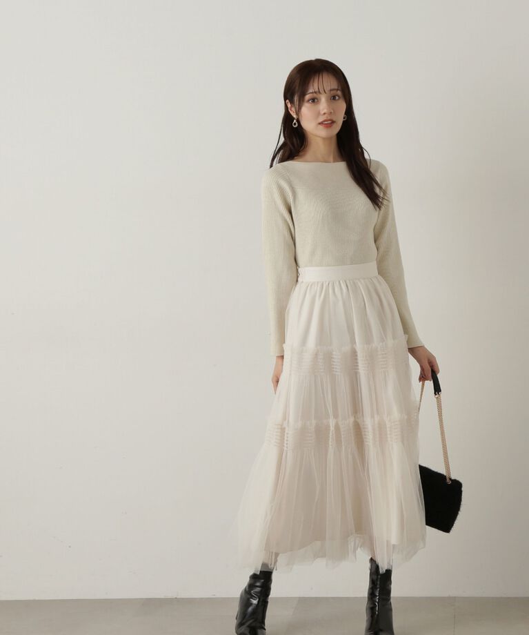 PROPORTION BODY DRESSING「チュールシャーリングティアードスカート」|スカート|