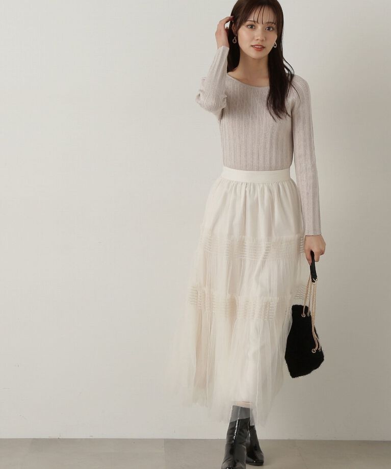 PROPORTION BODY DRESSING「チュールシャーリングティアードスカート」|スカート|