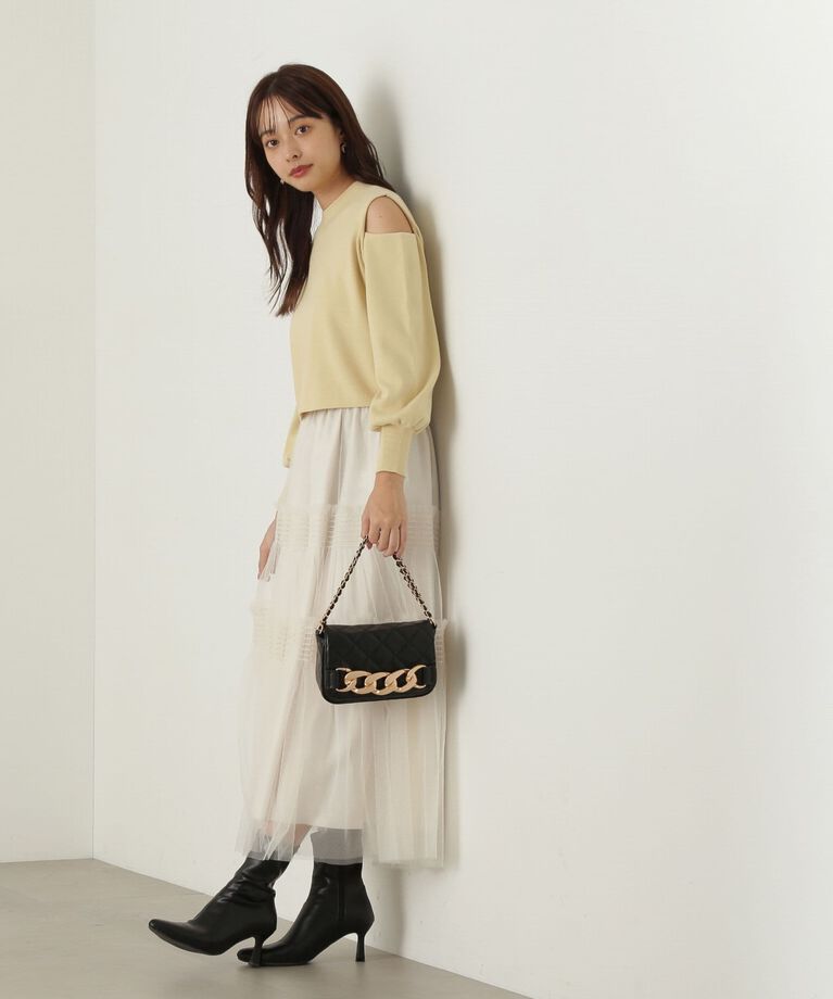 PROPORTION BODY DRESSING「チュールシャーリングティアードスカート」|スカート|