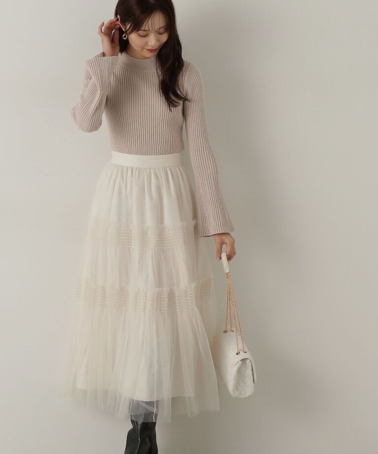 PROPORTION BODY DRESSING「チュールシャーリングティアードスカート」|スカート|