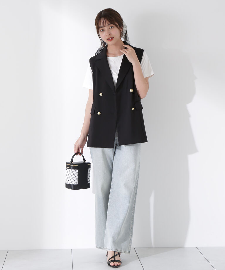 PROPORTION BODY DRESSING「ベルト付きジレ」|ブルゾン・スタジャン|ブラック