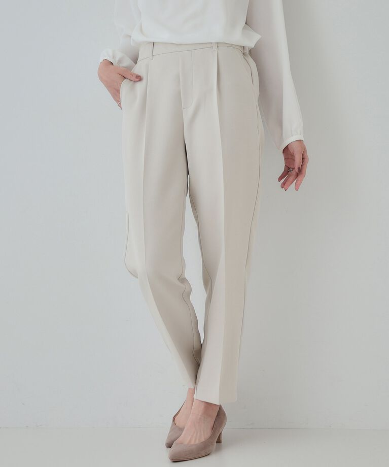 SHOO･LA･RUE「【SS-3L/洗える/通勤・セレモニーにも】しなやかな身のこなしが叶う ストレッチテーパードパンツ」|その他|グレージュ(050)