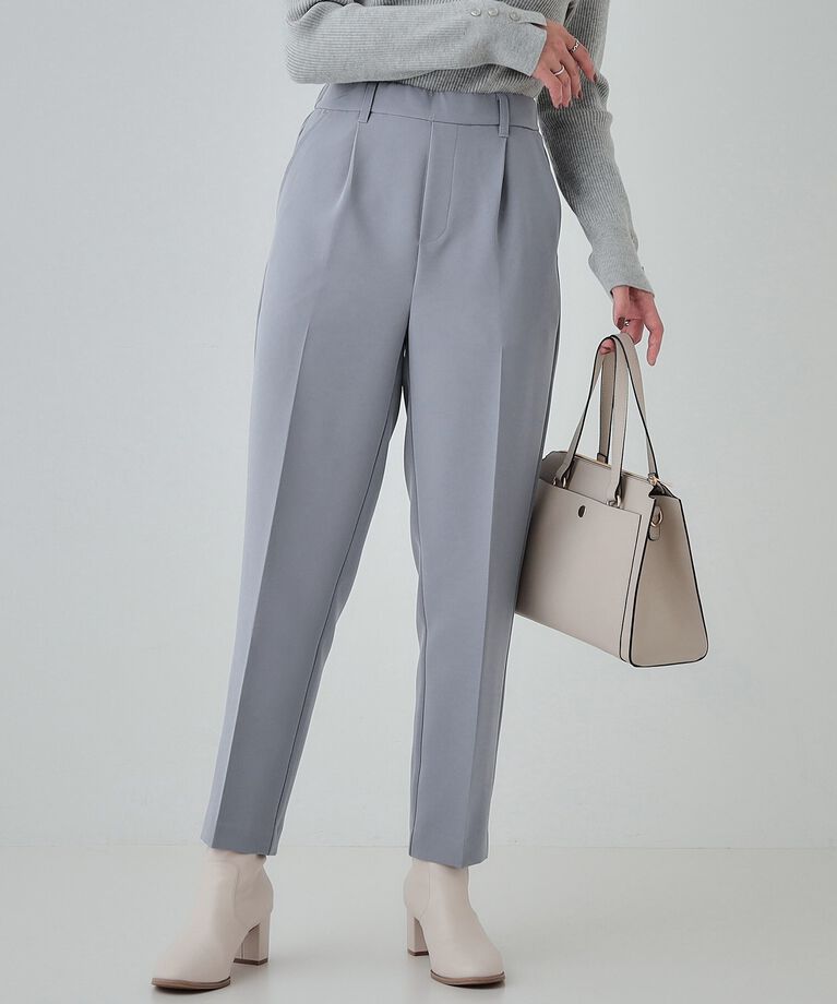 SHOO･LA･RUE「【SS-3L/洗える/通勤・セレモニーにも】しなやかな身のこなしが叶う ストレッチテーパードパンツ」|その他|ブルー(091)