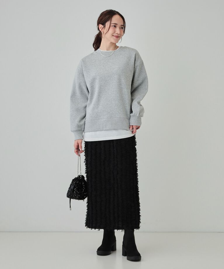 SHOO･LA･RUE「【洗える/S-LL】着るだけ簡単こなれ感 裏起毛レイヤード風スウェット【SHOO WARM】」|パーカー|