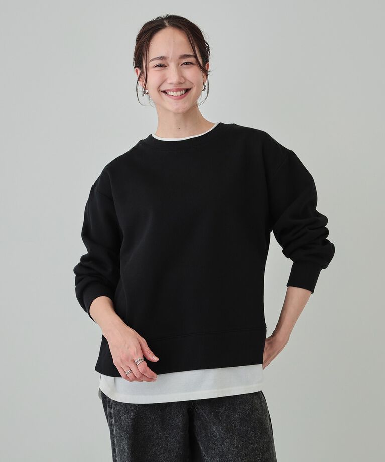SHOO･LA･RUE「【洗える/S-LL】着るだけ簡単こなれ感 裏起毛レイヤード風スウェット【SHOO WARM】」|パーカー|