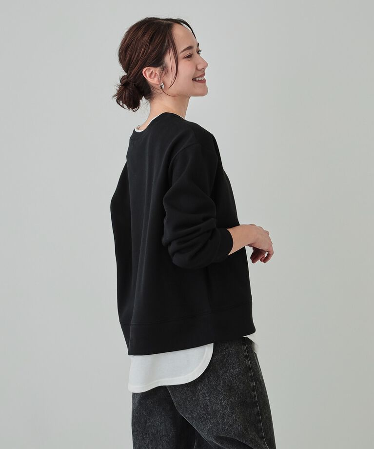 SHOO･LA･RUE「【洗える/S-LL】着るだけ簡単こなれ感 裏起毛レイヤード風スウェット【SHOO WARM】」|パーカー|