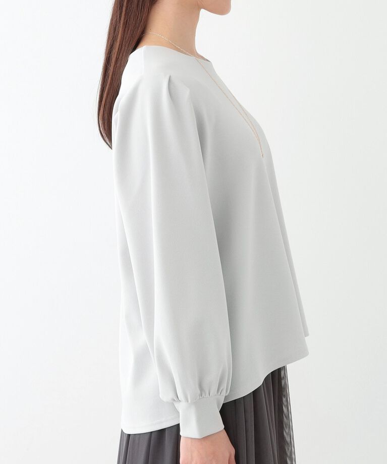 SHOO･LA･RUE「【S-LL/2点セット】女性らしく好印象 アクセ付き カットジョーゼット トップス」|Tシャツ・カットソー|