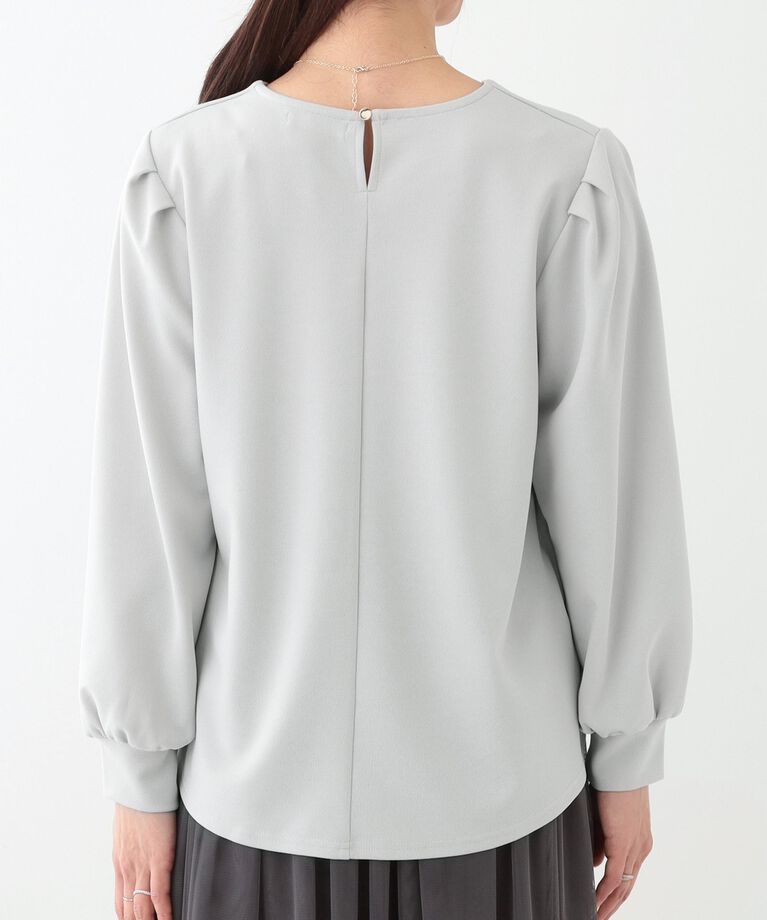SHOO･LA･RUE「【S-LL/2点セット】女性らしく好印象 アクセ付き カットジョーゼット トップス」|Tシャツ・カットソー|