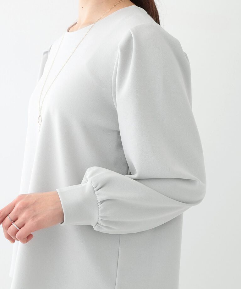 SHOO･LA･RUE「【S-LL/2点セット】女性らしく好印象 アクセ付き カットジョーゼット トップス」|Tシャツ・カットソー|