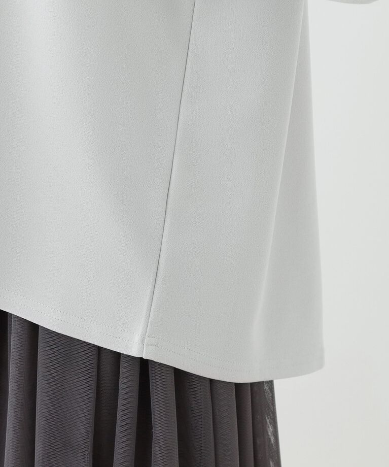 SHOO･LA･RUE「【S-LL/2点セット】女性らしく好印象 アクセ付き カットジョーゼット トップス」|Tシャツ・カットソー|