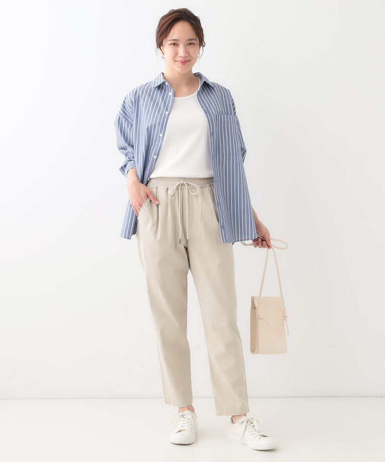 SHOO･LA･RUE「【洗える/SS-3L/美脚シルエット】綿ストレッチイージーテーパードパンツ」|その他|