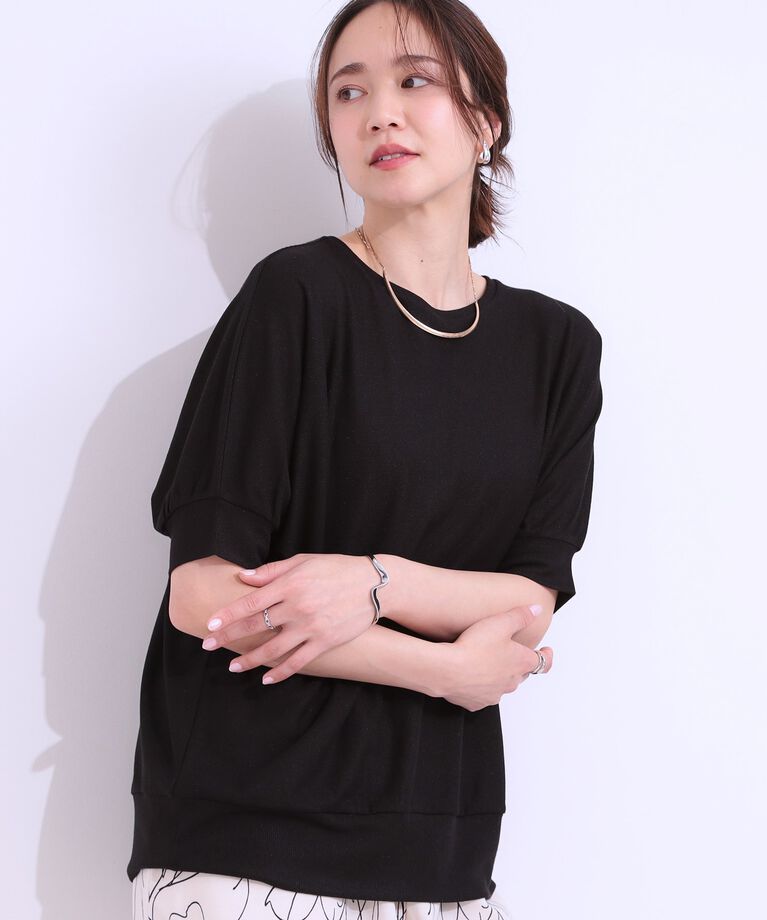 SHOO･LA･RUE「【ひんやり/UVカット】ドルマントップス」|Tシャツ・カットソー|ブラック(019)