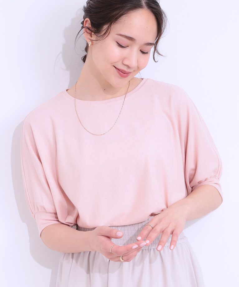 SHOO･LA･RUE「【ひんやり/UVカット】ドルマントップス」|Tシャツ・カットソー|ライトピンク(070