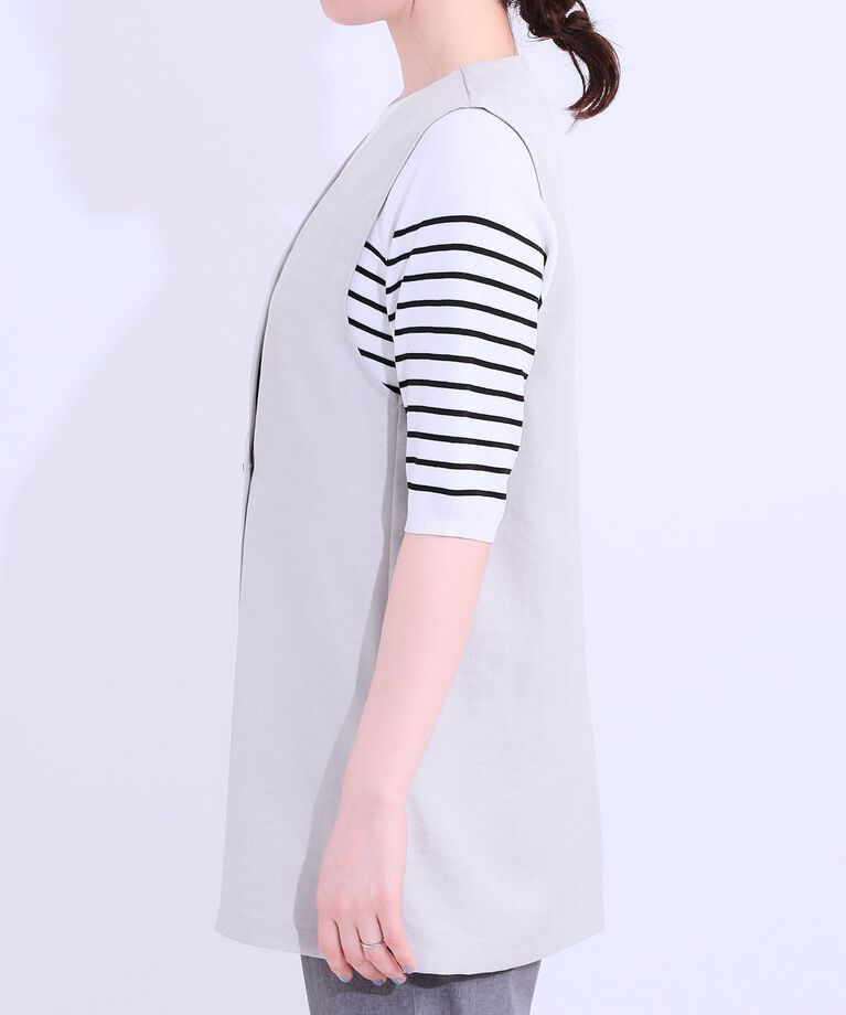 SHOO･LA･RUE「【洗える/S-LL】洗濯後シワになりにくい 麻調ダブルベスト」|ベスト・ジレ|
